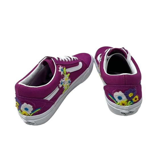 VANS Old Skool Shoe Suede Floral Fuchsia Skate Sneakers Women's Size VN0A4BV5TPK - Picture 7 of 9